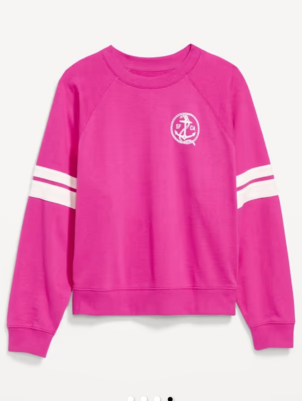 Old Navy Crew-Neck Raglan Graphic Sweatshirt In Dragonfruit Size Small